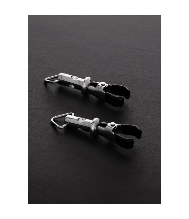 Steel by Shots 2 Barrel Tit Klemmen met 3 Edelstenen