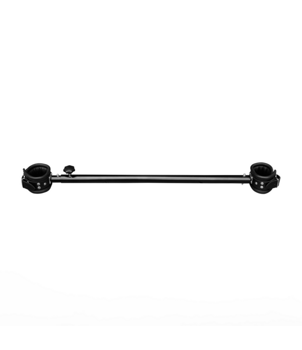 Red Leather Verstelbare metalen spreidbalk met leren manchet - 35 tot 60 cm - Zwart