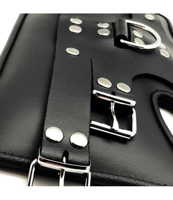 Red Leather Deluxe Leren Ophangband - Zwart