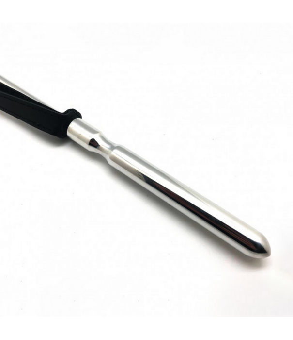 Red Leather Zweep - Metaal en Leer - 52 cm - Zwart/Zilver