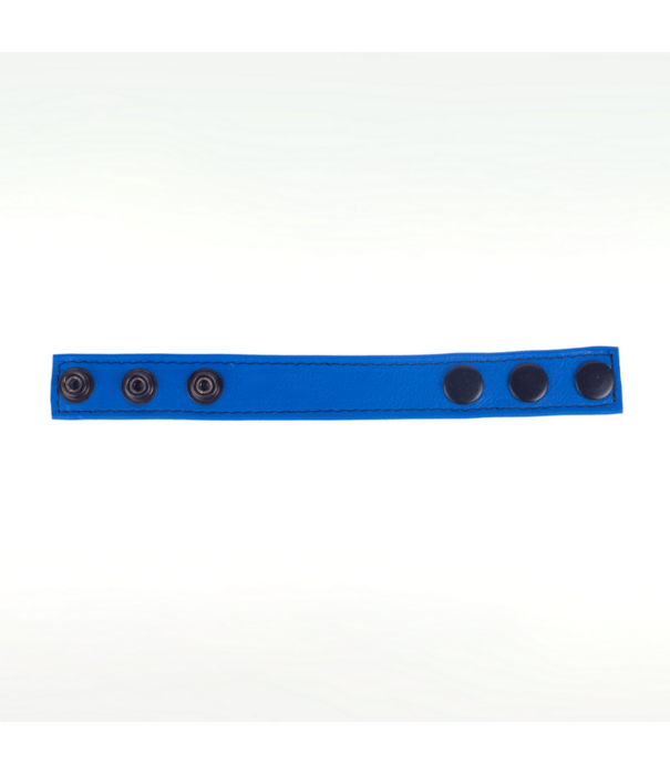 Red Leather Cocky - Verstelbare Leren Cockring - Blauw