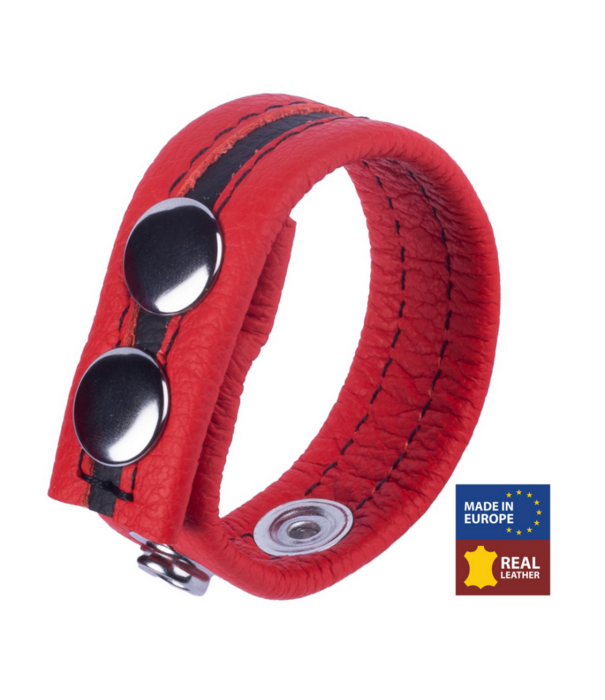 Red Leather Tippy - Leren Cockring - Rood