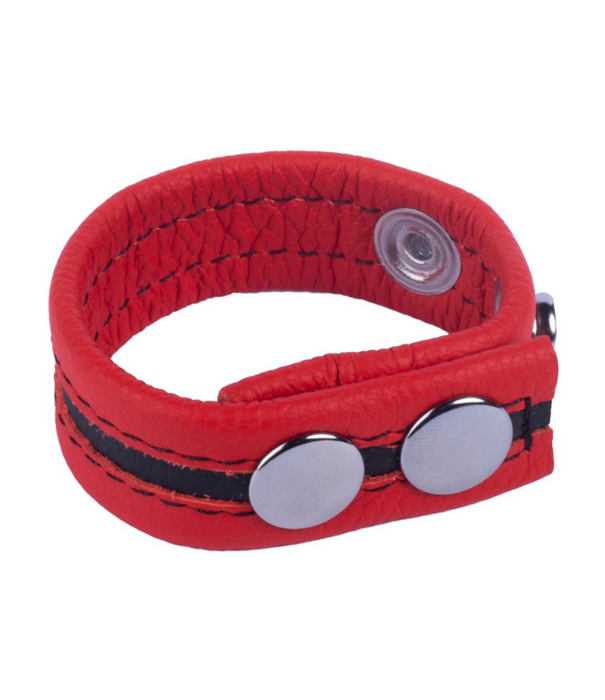 Red Leather Tippy - Leren Cockring - Rood