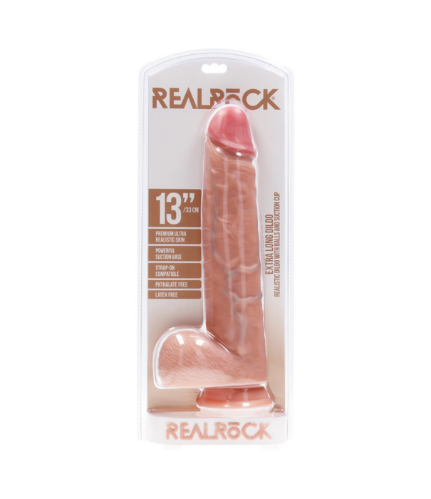 RealRock by Shots Extra Large Straight met Ballen 13 / 33 cm - Vlees
