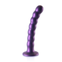 Beaded Silicone G-Spot Dildo - 6,5'' / 16,5 cm - Metallic Paars