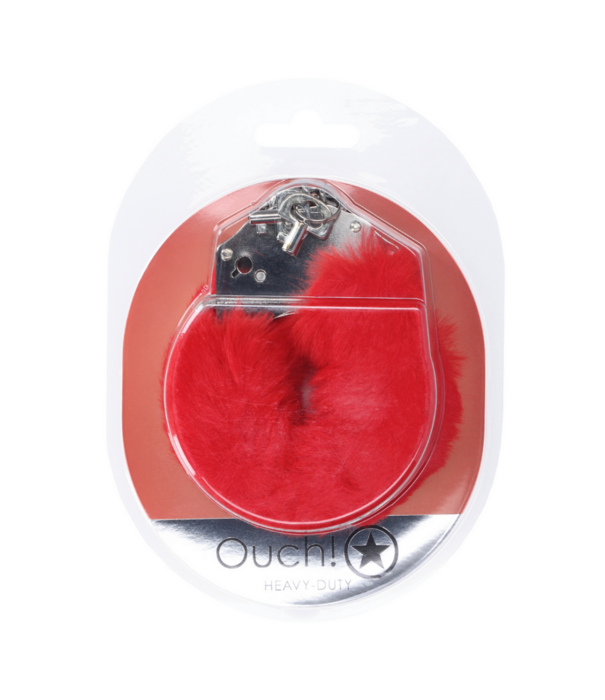 Ouch! by Shots Zware Fluffy Handboeien - Rood