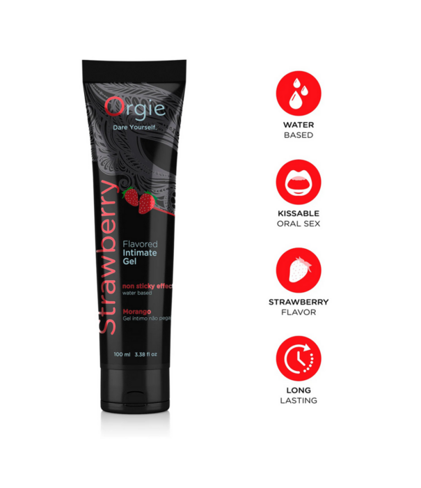 Orgie Lube Tube Aardbei - Waterbased Lubricant - 3 fl oz / 100 ml