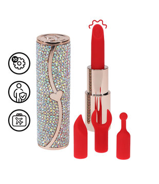Sparkle - Lipstick Vibrator with 4 Attachments - Iridescent