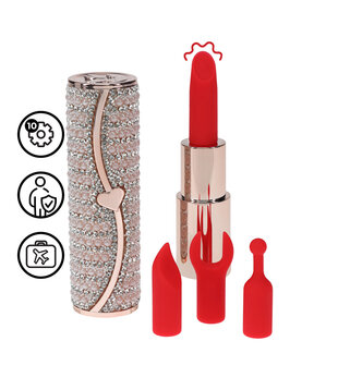 Candy - Lipstick Vibrator with 4 Attachments - Pink
