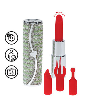 Candy - Lipstick Vibrator with 4 Attachments - Green