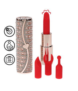 Tiffany - Lipstick Vibrator with 4 Attachments - Pink