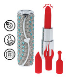 Tiffany - Lipstick Vibrator with 4 Attachments - Blue