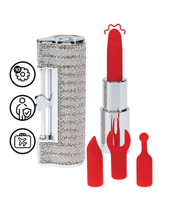 Loveline by Shots Angel - Lipstick Vibrator with 4 Attachments - Clear