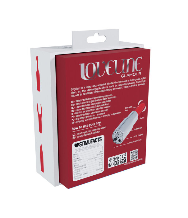 Loveline by Shots Angel - Lipstick Vibrator with 4 Attachments - Clear