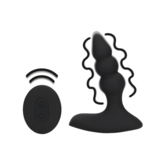 Beaded Vibrerende Anale Plug met Afstandsbediening - Zoethout Zwart