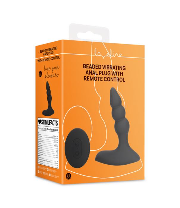 Loveline by Shots Beaded Vibrerende Anale Plug met Afstandsbediening - Zoethout Zwart