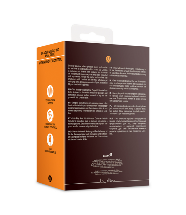 Loveline by Shots Beaded Vibrerende Anale Plug met Afstandsbediening - Zoethout Zwart