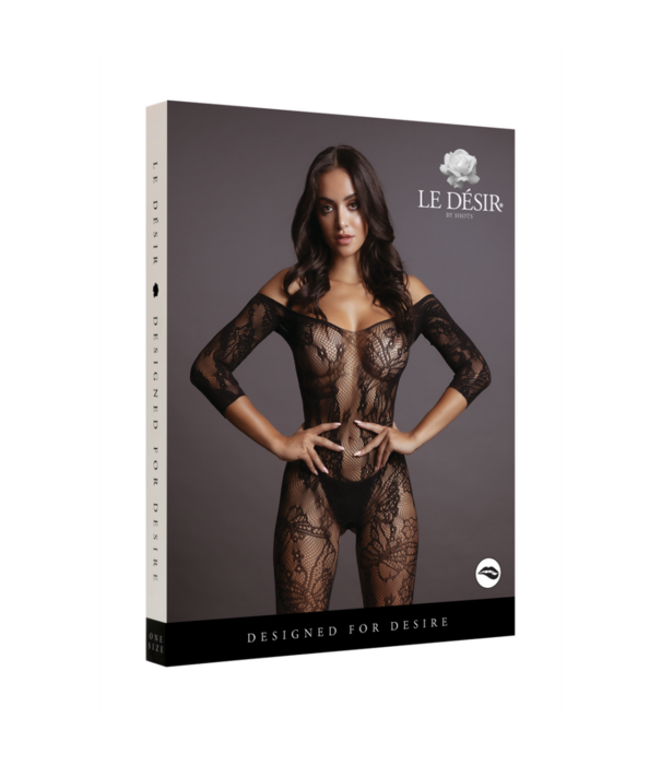 Le Désir by Shots Lace Sleeved Bodystocking - One Size