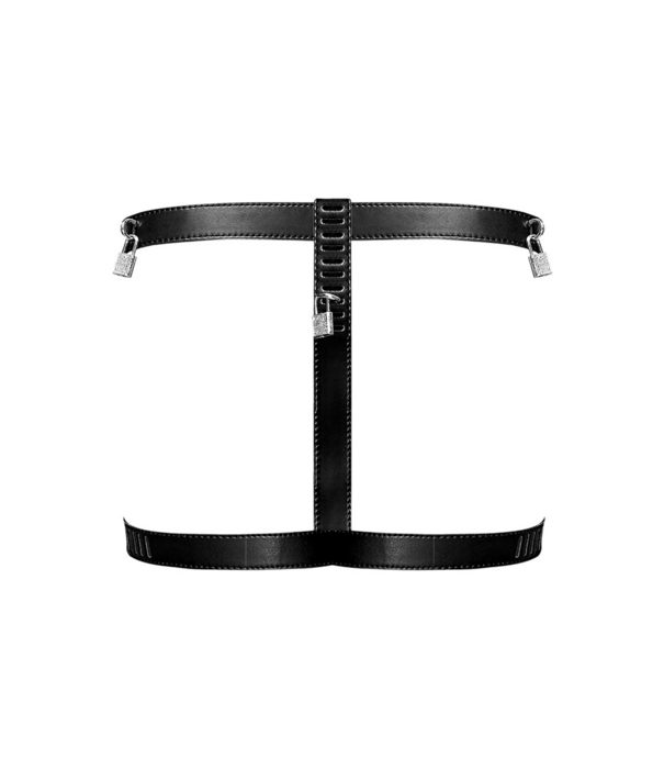 Male Power Scorpio - Imitatieleren Chastity Thong - One Size - Zwart