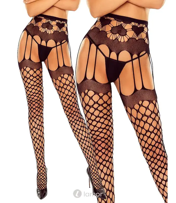 * PASSION Zwarte open panty ouvert zonder string Passion S031