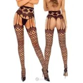 Zwarte open panty ouvert zonder string Passion S031