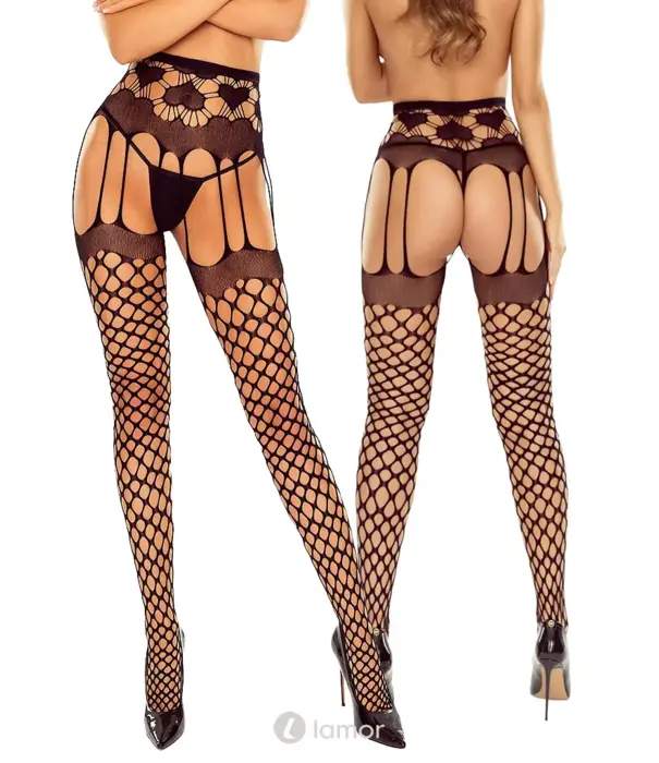 * PASSION Zwarte open panty ouvert zonder string Passion S031