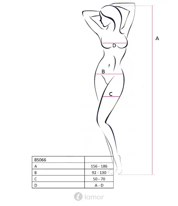 * PASSION Zwarte mesh bodystocking ouvert met string BS119