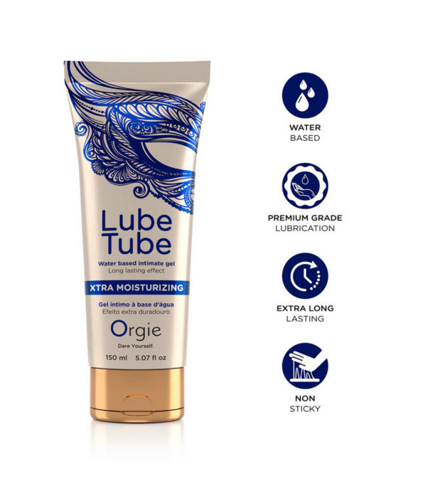 Orgie Lube Tube Xtra Lubrication - Waterbased Lubricant - 5 fl oz / 150 ml