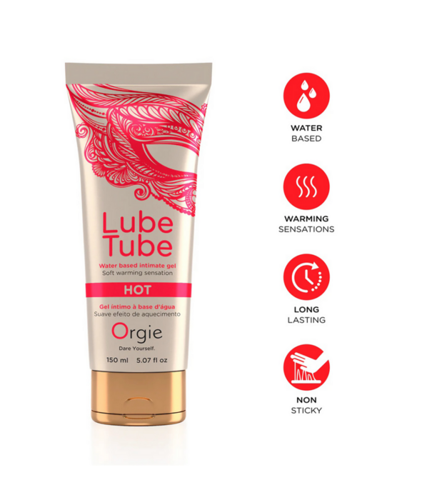 Orgie Lube Tube Hot - Waterbased Lubricant met een Warming Effect - 5 fl oz / 150 ml