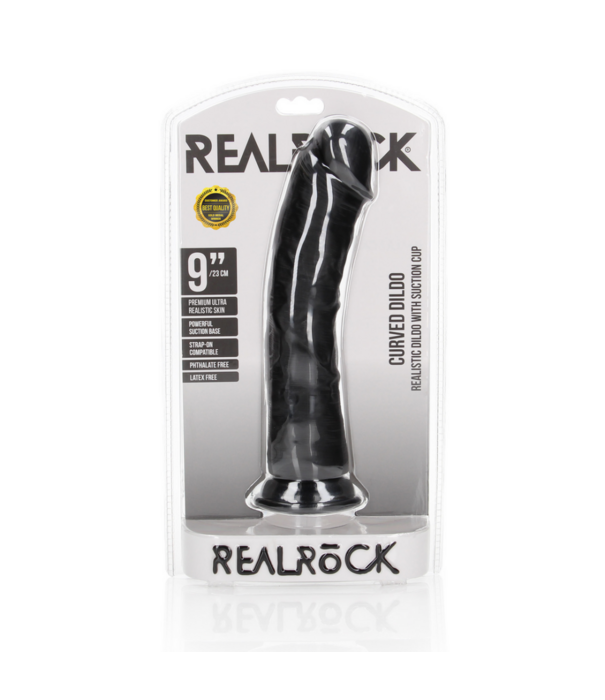 RealRock by Shots Gebogen Realistische Dildo met Zuignap - 9 / 23 cm