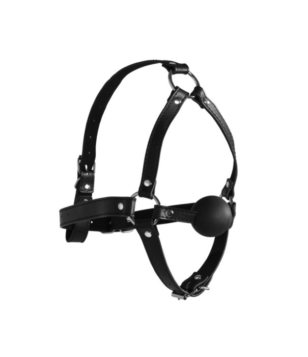 Ouch! by Shots Hoofdharnas met Solid Ball Gag - Zwart