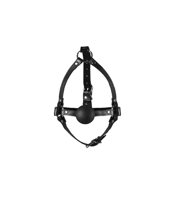 Ouch! by Shots Hoofdharnas met Solid Ball Gag - Zwart