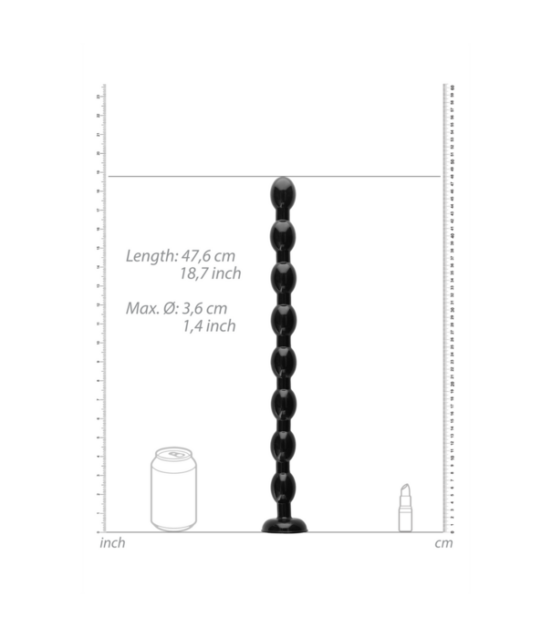 Ouch! by Shots Ass Snake Beaded Dildo - 19 / 48 cm