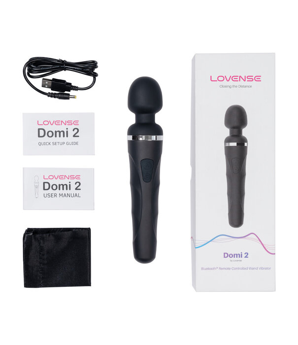 Lovense Domi 2 - Bluetooth App-gestuurde Mini Wand Massager - Zwart