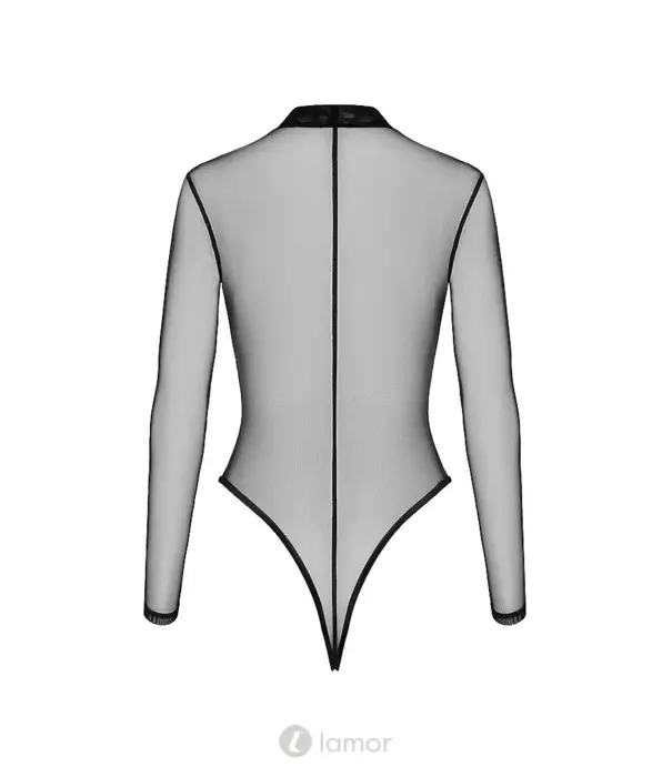 * NOIR handmade Noir Handmade F388 Troublemaker body flock print drukknopen zwart