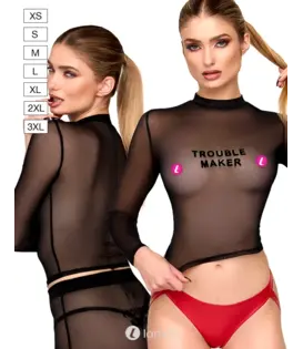 Troublemaker top flock print, F389