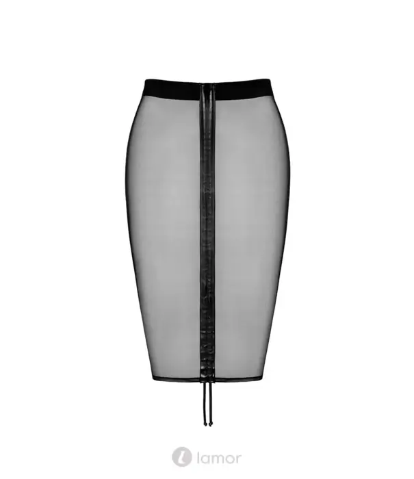 * NOIR handmade Noir Handmade F390 Troublemaker rok flock print verstelbare lengte zwart