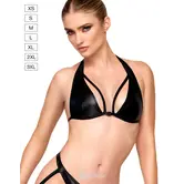 Noir Handmade F391 Troublemaker bralette wetlook bandjes zwart