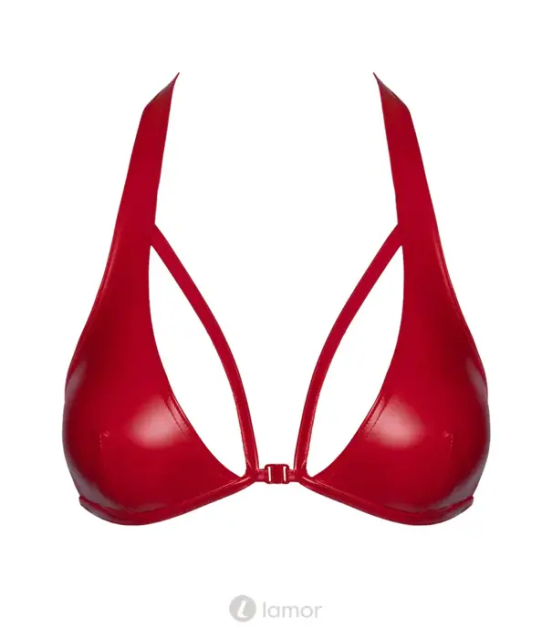 * NOIR handmade Noir Handmade F392 Troublemaker bralette wetlook bandjes rood