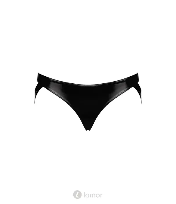 * NOIR handmade Noir Handmade F393 Troublemaker strappy string wetlook zwart