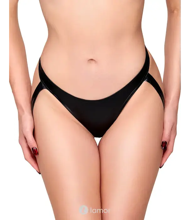 * NOIR handmade Noir Handmade F393 Troublemaker strappy string wetlook zwart