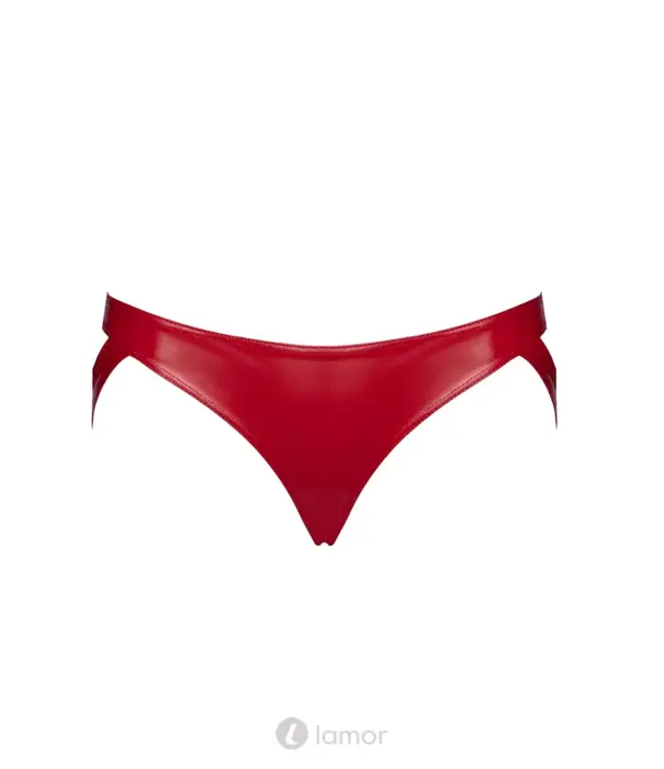 * NOIR handmade Noir Handmade F394 Troublemaker strappy string wetlook rood