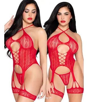 Halter Cami Jarretel Set met String, LAV88068