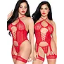 Halter Cami Jarretel Set met String van Leg Avenue
