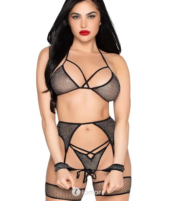* LEG AVENUE Net BH Top, String & Harness Set van Leg Avenue