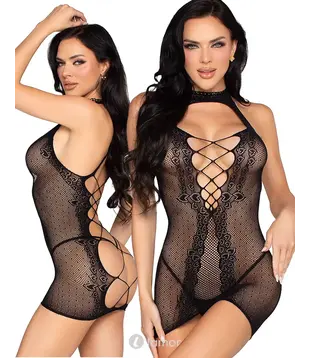 Gestipte Halter Mini Jurk, LAV88065