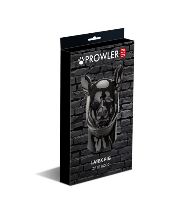 Prowler Red Latex Pig Hood - Zwart