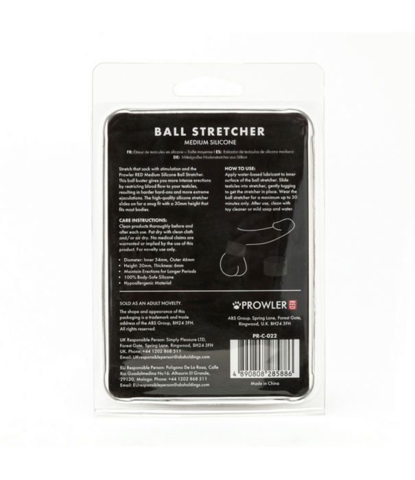 Prowler Red Silicone Ball Stretcher - Medium - Zwart