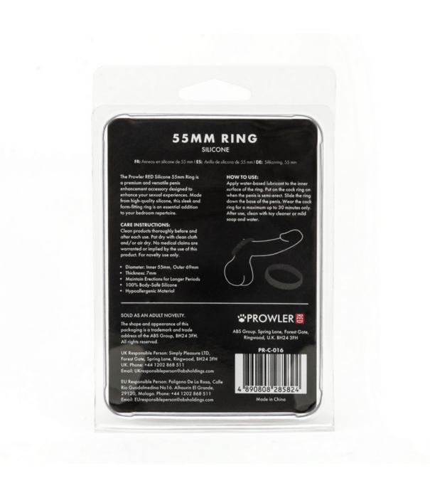 Prowler Red Silicone 55mm Ring - Zwart