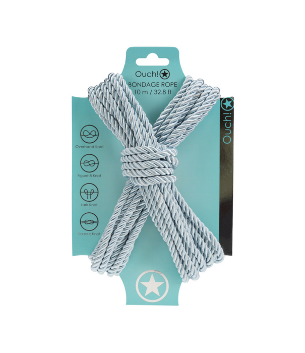 Ouch! by Shots Polyester Bondage Touw - 10 m - Poederblauw